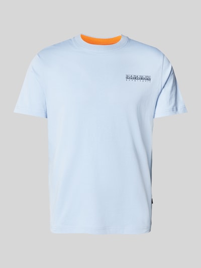 Napapijri T-Shirt mit Label-Print Modell 'SOVANA' Hellblau 2