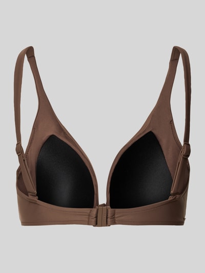 Produktfoto, Bikini-Oberteil mit Knotendetail Modell 'KELLI' van Barts in bruin, materiaalmix met stretch, nauwsluitende pasvorm, V-hals, verstelbare bandjes