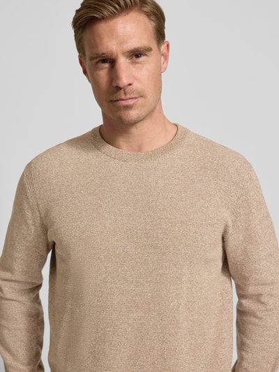 Tom Tailor Regular Fit Strickpullover aus reiner Baumwolle  Hellbraun 3
