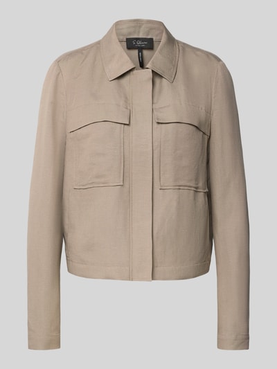 s.Oliver BLACK LABEL Bluzon o kroju regular fit z mieszanki wiskozu i lnu Szarobrązowy 2