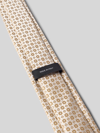 Produktfoto, Seiden-Mix Krawatte von BOSS in Beige mit Allover-Print und unifarbener Optik, feine glatte Struktur, für Herren