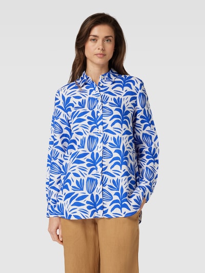 Christian Berg Woman Leinenbluse mit floralem Allover-Print Royal 4