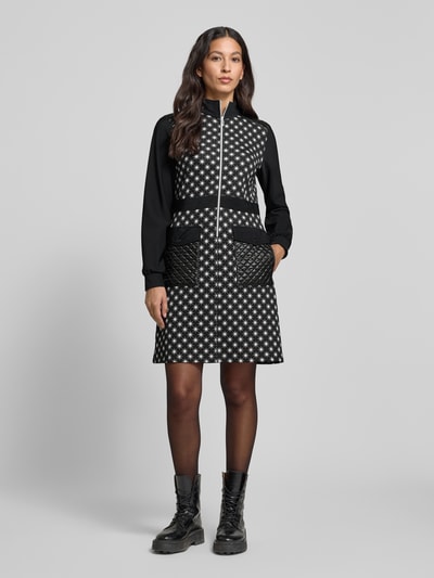 Marc Cain Knielange jurk met opstaande kraag Zwart - 1