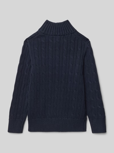 Polo Ralph Lauren Kids Gebreide pulllover met opstaande kraag en ritssluiting Marineblauw - 3