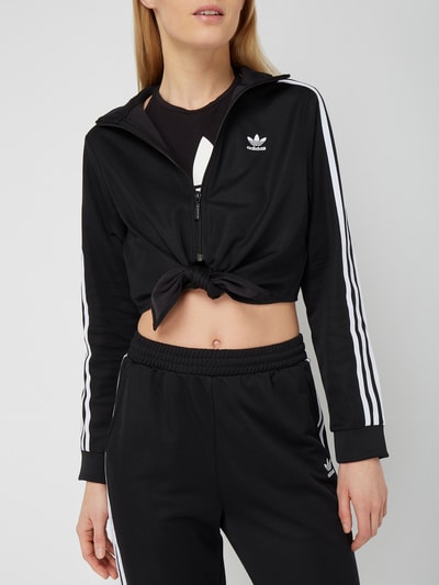 adidas Originals Krótka kurtka treningowa z detalami z logo Czarny 4