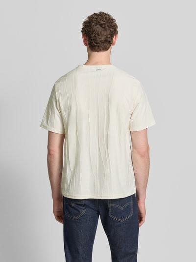 Antony Morato T-shirt met structuurpatroon en V-hals Ecru - 5