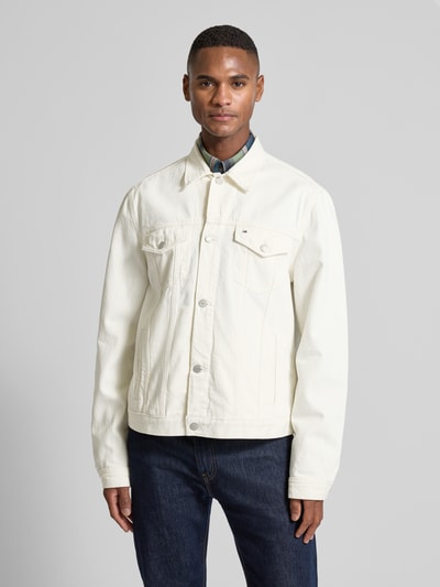 Tommy Hilfiger Jeansjack met paspelzakken op de borst Ecru - 4