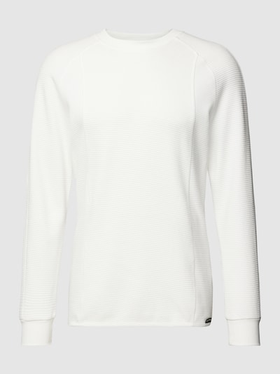 G-Star Raw Longsleeve mit geripptem Rundhalsausschnitt Modell 'Jirgi' Weiss 2