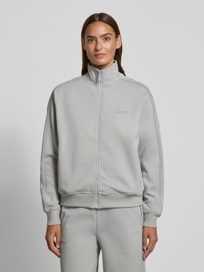 Guess Activewear Sweatjacke mit Stehkragen Modell 'OCTAVIA' Mittelgrau 4