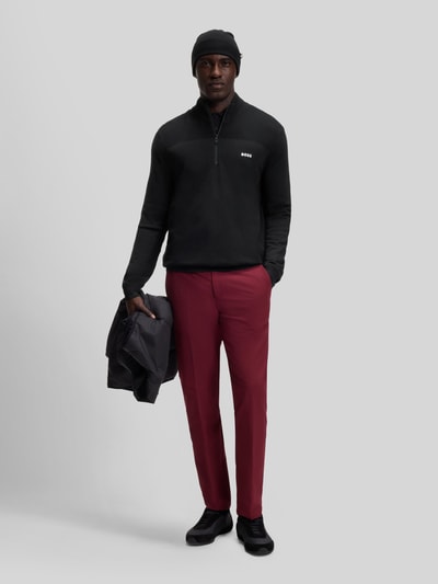 BOSS Green Regular Fit Pullover mit Schurwoll-Anteil Modell 'KN_Momentum-X QZ' Black 1