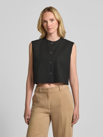 Jake*s Collection Gilet met kapmouwen Zwart - 4