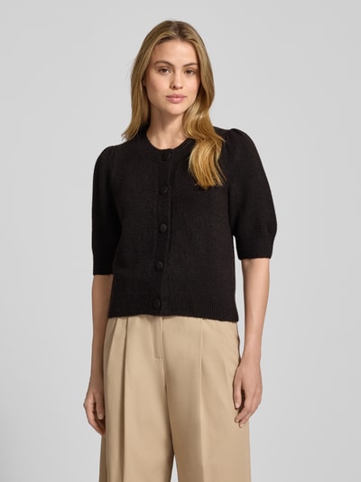 Neo Noir Strickcardigan mit 1/2-Arm Modell 'Trudy' Dunkelbraun 4