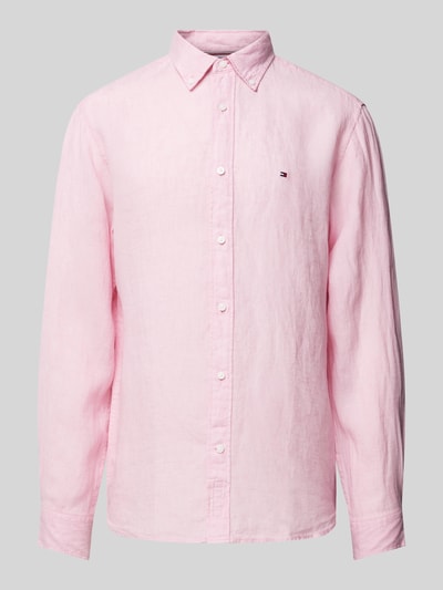 Tommy Hilfiger Regular Fit Freizeithemd aus Leinen Modell 'PIGMENT' Pink 2