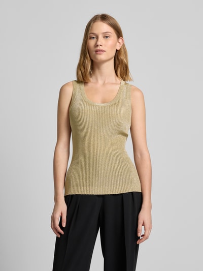 MOS MOSH Tanktop in Ripp-Optik Modell 'Relena' Gold 4