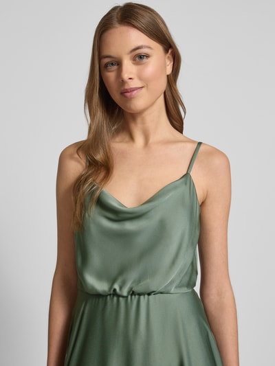 Jake*s Cocktail Knielanges Cocktailkleid mit Wasserfall-Ausschnitt Gruen 3