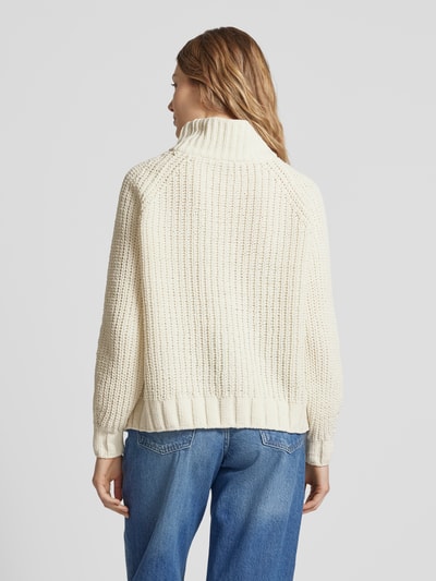 monari Gebreide pullover met opstaande kraag, model 'Chenille' Offwhite - 5