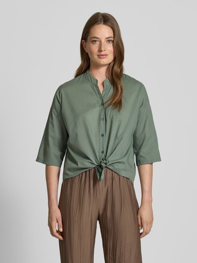 ZABAIONE Bluzka o kroju regular fit z kołnierzem z lamówką model ‘Li44araa’ Khaki 4