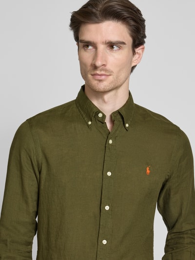 Polo Ralph Lauren Vrijetijdsoverhemd met labelstitching Olijfgroen - 3
