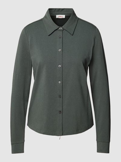 s.Oliver RED LABEL Blouseshirt met all-over motief en platte kraag Kaki - 2