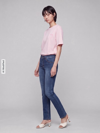 TONI Jeansy o kroju straight fit z mieszanki bawełny model 'LIV' Niebieski 1