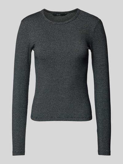 Vero Moda Regular fit shirt met lange mouwen van katoenmix met effectgaren, model 'CHLOE' Antraciet gemêleerd - 2