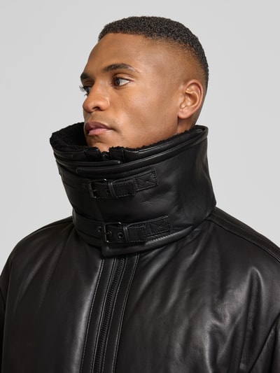 BOSS Orange Regular Fit Lederjacke aus echtem Lammleder Modell 'JOGLACI' Black 3