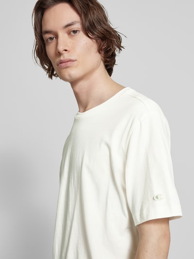 CHAMPION T-Shirt mit Label-Stitching Offwhite 3