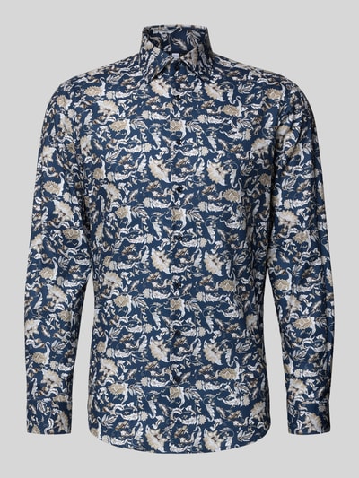 Christian Berg Men Regular Fit Business Hemd aus Baumwolle mit Kentkragen Marine 2