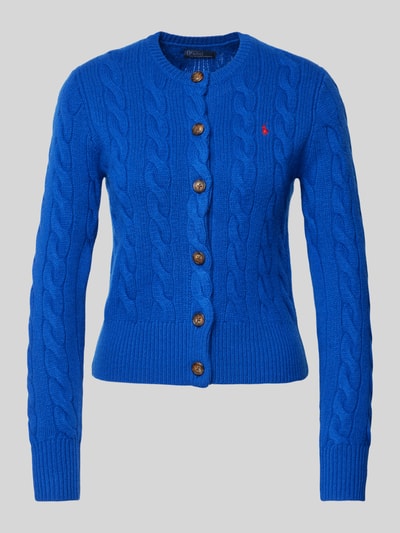 Polo Ralph Lauren Wollcardigan mit Zopfmuster Royal 2