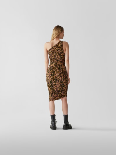 Norma Kamali Midikleid mit Animal-Print Mittelbraun 5