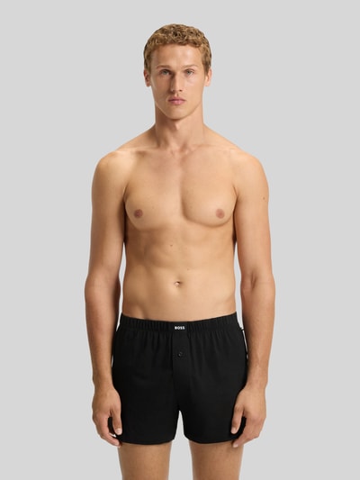 BOSS Bokserki o kroju regular fit z mieszanki bawełny model '2P JERSEY BOXER' Czarny 3