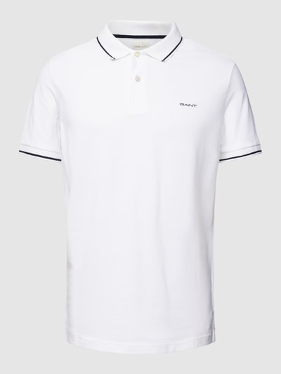 Gant Poloshirt met labelstitching, model 'TIPPING' Wit - 2