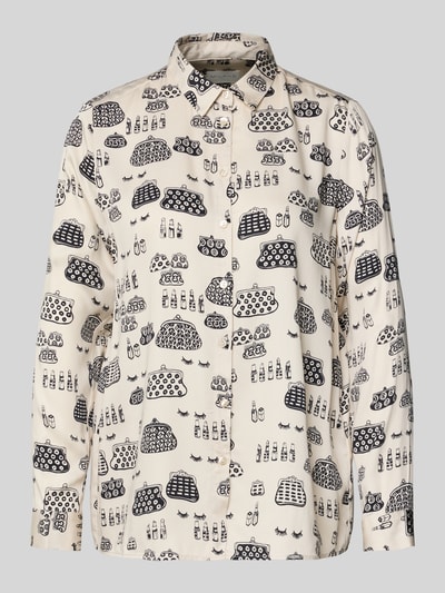 Milano Italy Bluzka koszulowa z listwą guzikową Beżowy 2