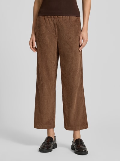 MAC Spodnie sztruksowe skrócone z elastycznym pasem model ‘CHIARA’ Średniobrązowy 4