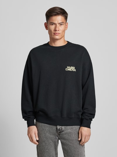 HUGO Sweatshirt mit Label-Print Modell 'Dargentix' Black 4