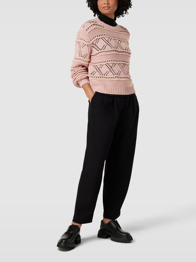 moves Strickpullover mit Lochmuster Modell 'Cottana' Rosa 1