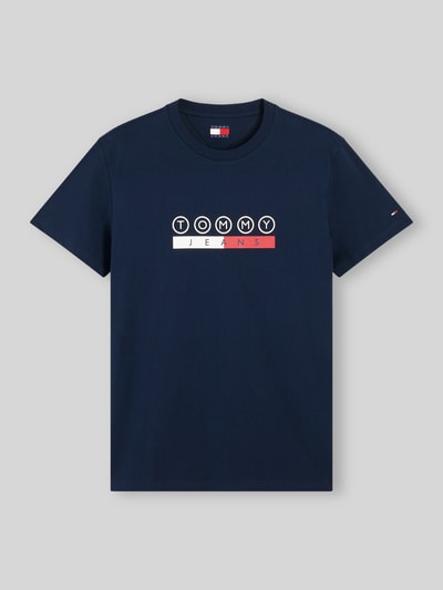 Tommy Jeans regular fit T-shirt van puur katoen met logoprint Donkerblauw - 2