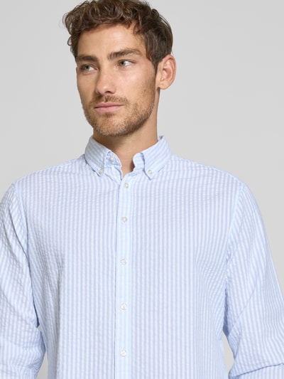 Christian Berg Men Regular fit vrijetijdsoverhemd met button-downkraag Bleu - 3