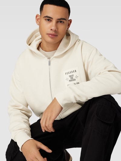 PEGADOR Oversized Sweatjacke mit Eingrifftaschen Offwhite 3