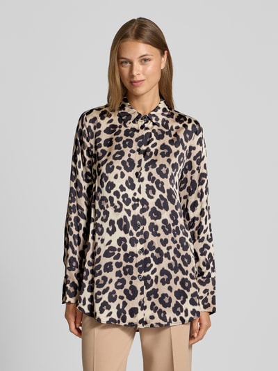 s.Oliver BLACK LABEL Regular Fit Langarmbluse aus reiner Viskose Beige 4