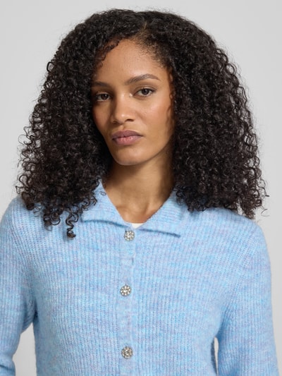 Christian Berg Woman Strickjacke mit Umlegekragen und aufgesetzten Taschen Hellblau 3