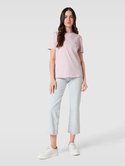 Jake*s Casual T-Shirt mit Motiv-Stitching Lavendel 1