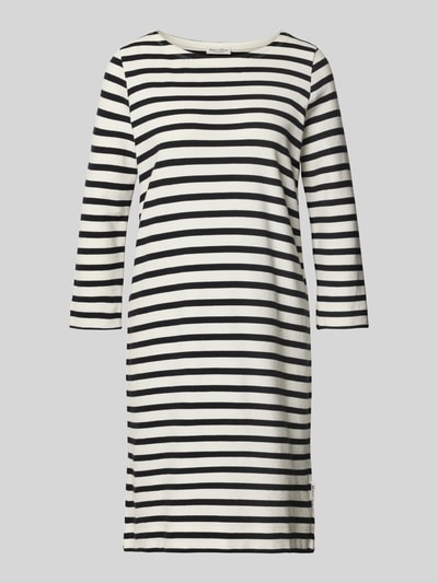 Produktfoto, Loose Fit Freizeitkleid aus reiner Baumwolle von Marc O'Polo, schwarz-weiß gestreift, glatte Struktur, mittellanger Schnitt