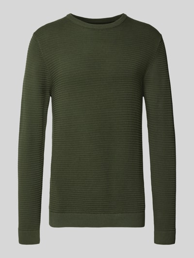 Jack & Jones Strickpullover mit Rundhalsausschnitt Modell 'OTTO' Dunkelgruen 2
