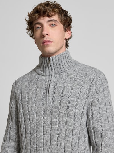 Superdry Strickpullover mit gerippten Abschlüssen Hellgrau 3