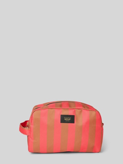 WOUF Kosmetiktasche mit Label-Patch Modell 'Pat' Neon Pink 1