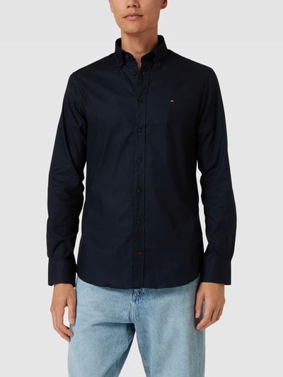 Tommy Hilfiger Tailored Regular fit zakelijk overhemd met button-downkraag Marineblauw - 4