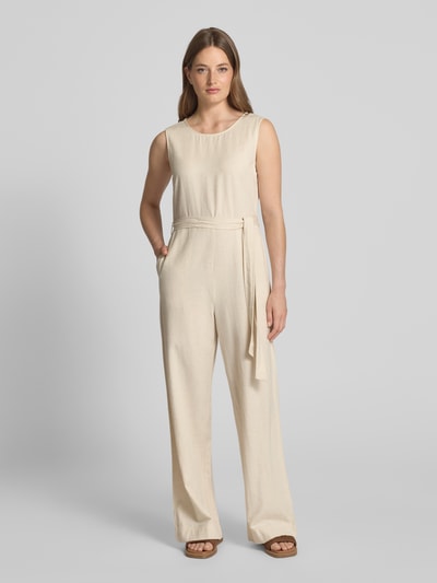 Vila Jumpsuit met druppelvormig rugdecolleté aan de achterkant Beige - 4