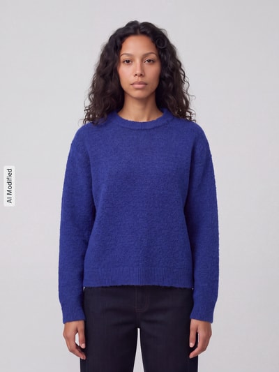 PIECES Regular Fit Pullover mit Woll-Anteil Modell 'ALLY' Royal 4