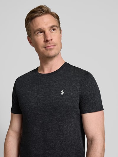 Polo Ralph Lauren T-Shirt mit Label-Stitching Dunkelgrau Melange 3